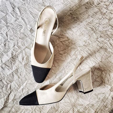 two tone chanel|chanel two tone slingback shoes.